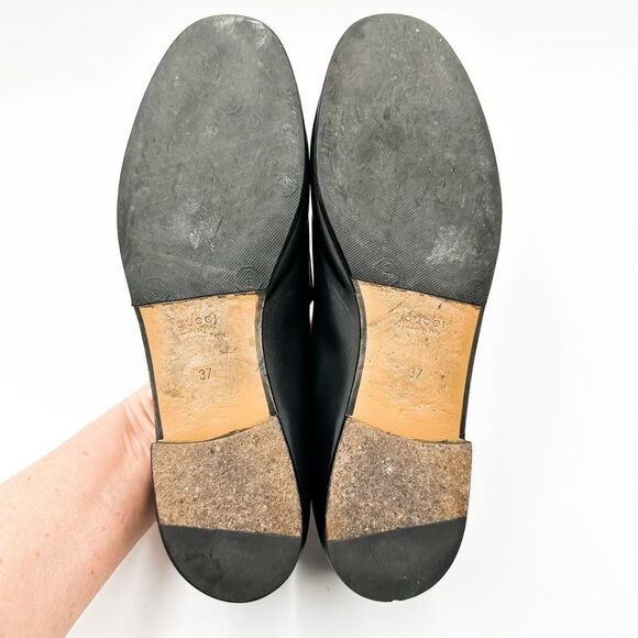 Gucci Jordaan Horsebit Loafer Black Leather Flats Buckle 37, 7 - Picture 10 of 15